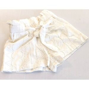 New White Eyelet Embroidered Shorts Medium  ACOA Collection Cotton Lined Sexy